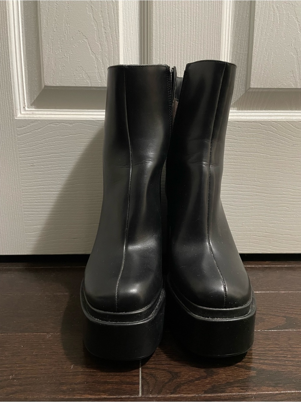 Zara Black Platform Ankle Boots